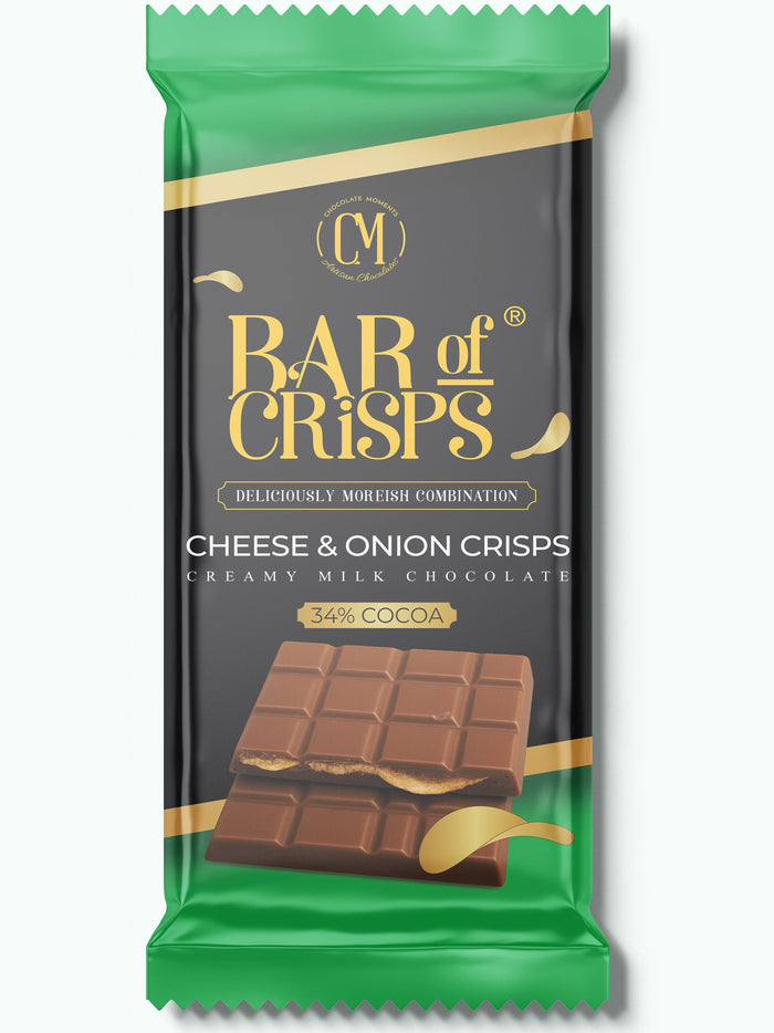 Bar of Crisps Cheese & Onion 100g BOX OF 12 FREE DELIVERY