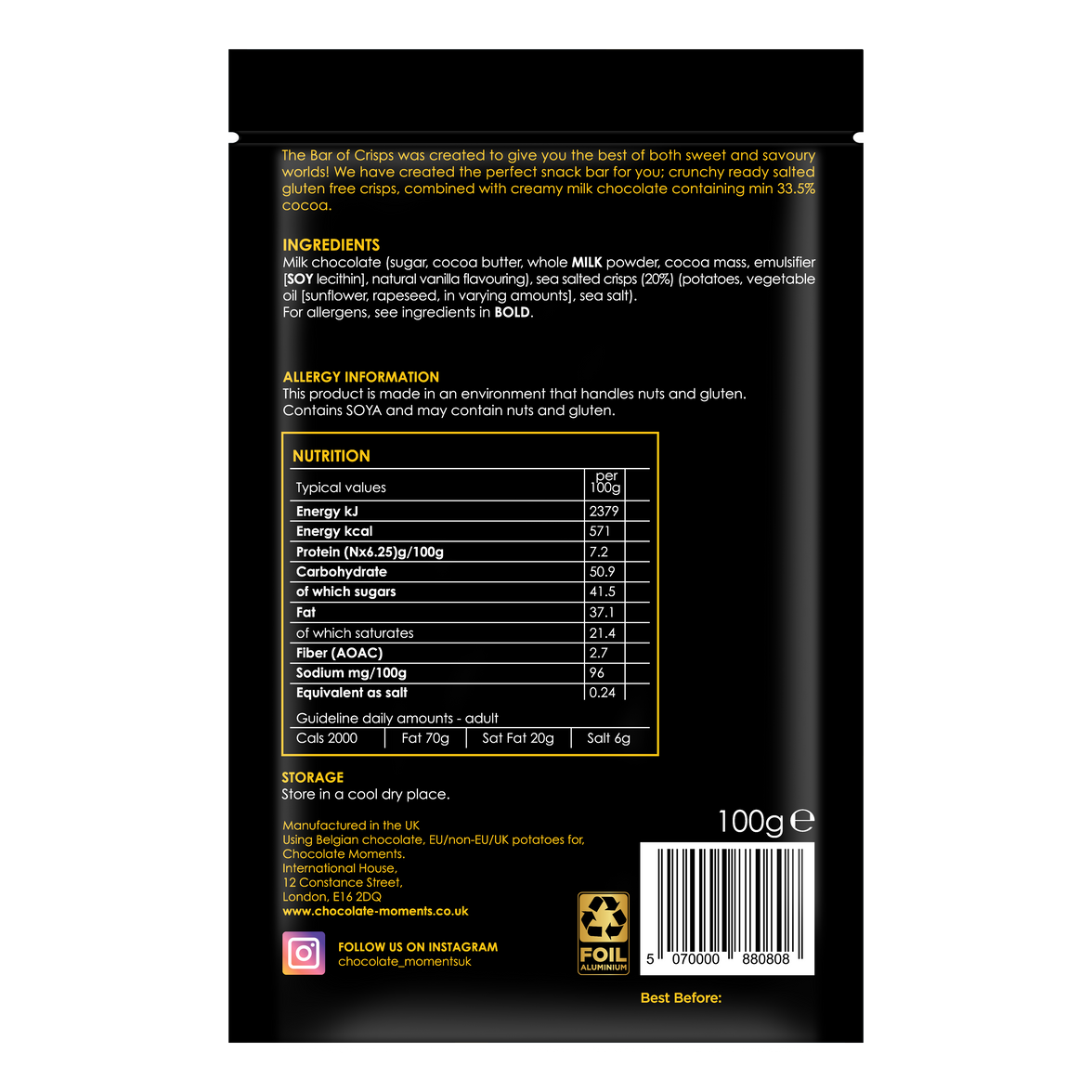 Bar of Crisps®️ Ready Salted 100g